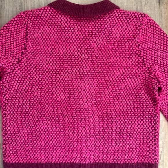 Lilly Pulitzer Pink Burgundy Vintage Vibes Knitted Grandmacore Women’s Cardigan - Picture 7 of 9